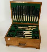 LOWE AND SONS, CHESTER, 63 PIECE CANTEEN OF STAINLESS STEEL CUTLERY,. including a three piece