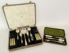 FINNIGANS, MANCHESTER, CASED SET OF ELECTROPLATE DESSERT CUTLERY FOR SIX PERSONS, 19 pieces
