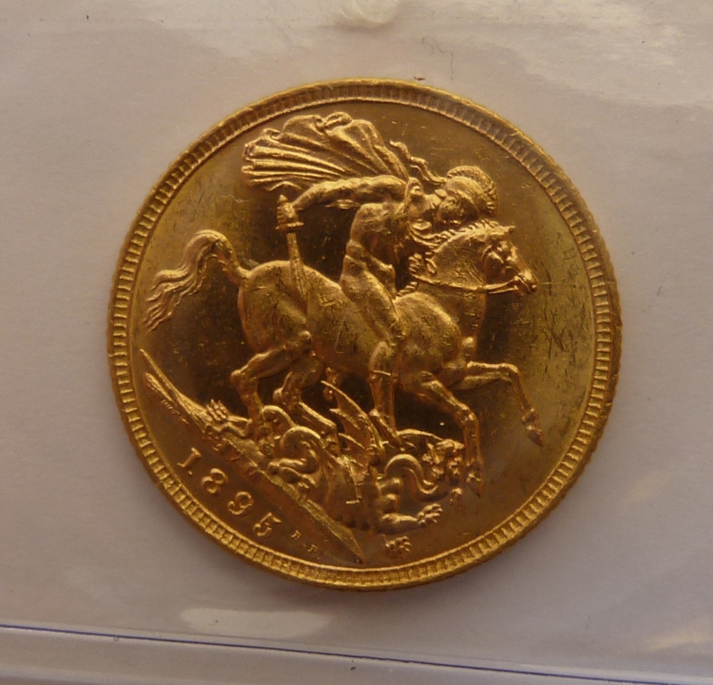 A QUEEN VICTORIA (1895) GOLD SOVEREIGN (uncirculated)
