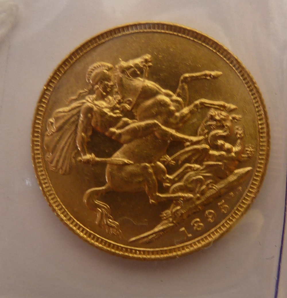 A QUEEN VICTORIA (1895) GOLD SOVEREIGN (uncirculated)