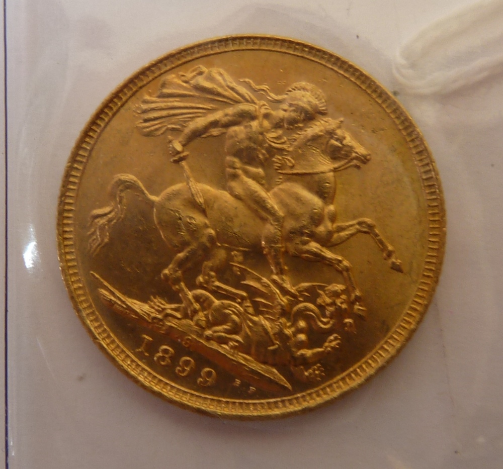 A QUEEN VICTORIA (1899) GOLD SOVEREIGN (uncirculated)