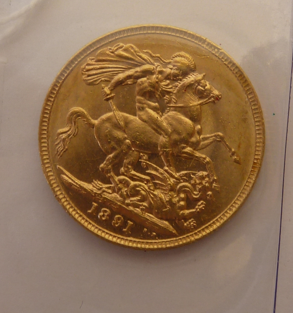 A QUEEN VICTORIA (1891) GOLD SOVEREIGN (uncirculated)