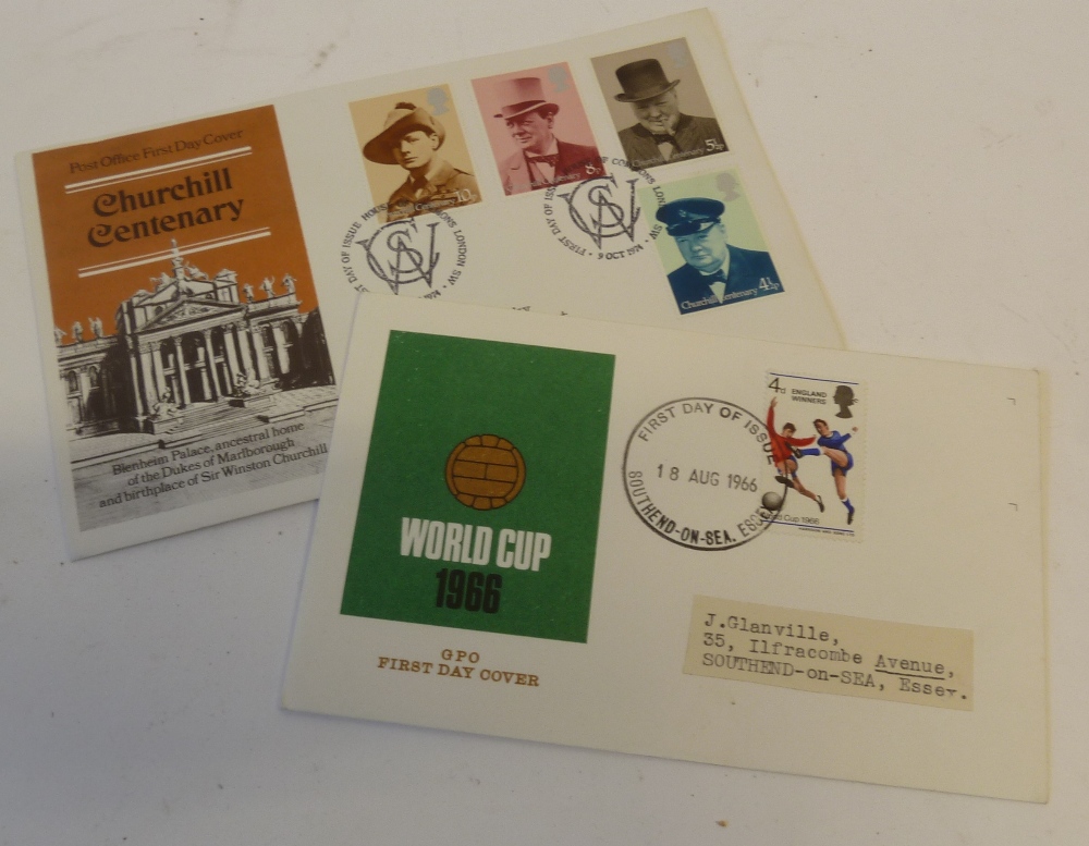A COLLECTION OF ASSORTED FIRST DAY COVERS, including Churchill, 1966 Winners, etc