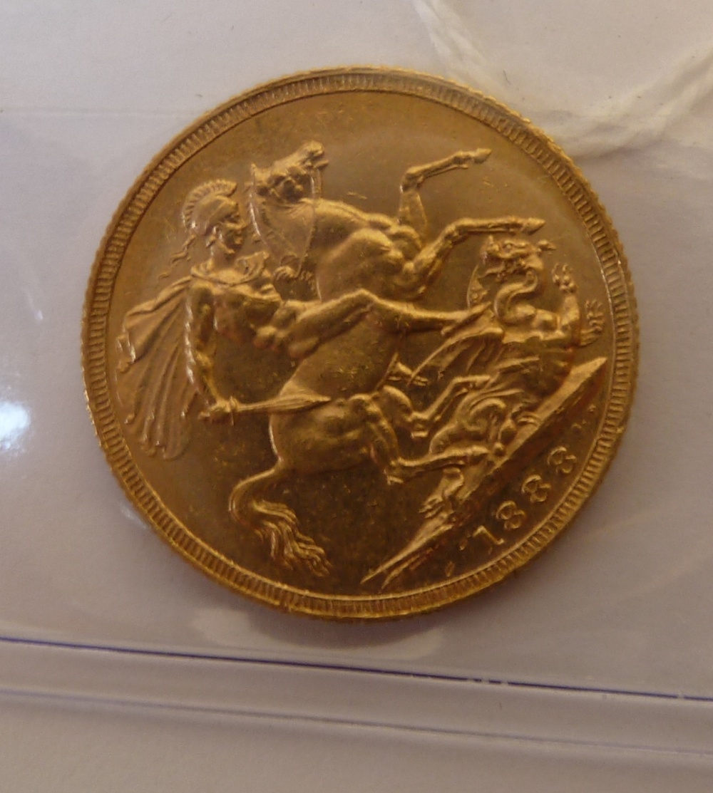 A QUEEN VICTORIA (1888) GOLD SOVEREIGN (uncirculated)