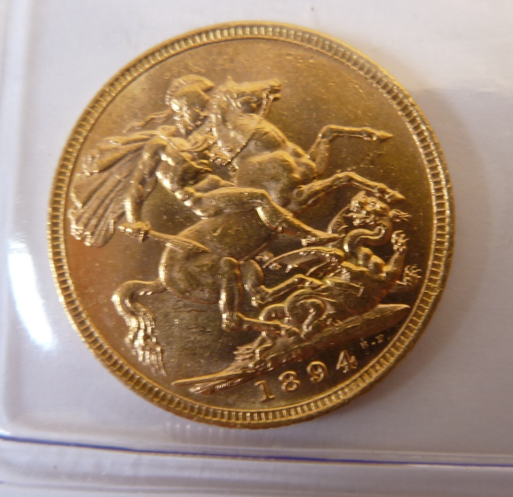 A QUEEN VICTORIA (1894) GOLD SOVEREIGN (uncirculated)