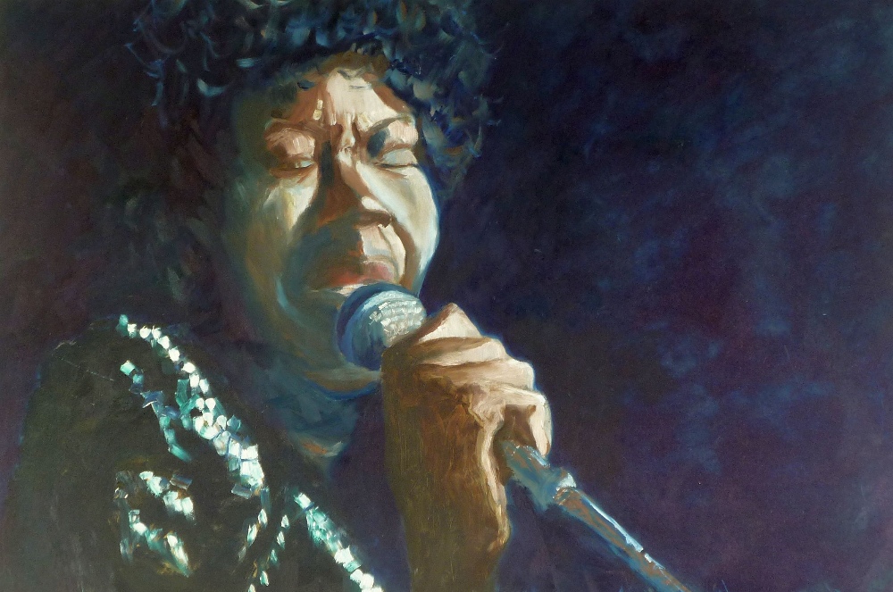 JOHN BLENKINSOPP A PAIR OF OIL ON BOARD "Koko Taylor, Queen of the Blues" And "King of the Blues,