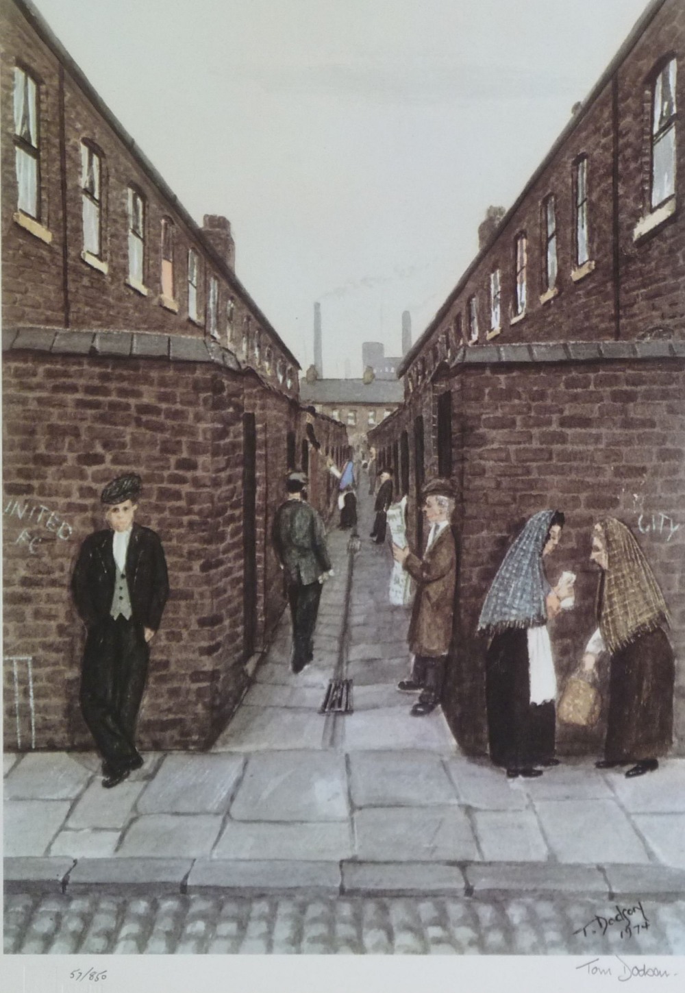 TOM DODSON (1910 - 1991) ARTIST SIGNED COLOUR PRINTS, A PAIR `Back Street Bookie` and `The Pawn