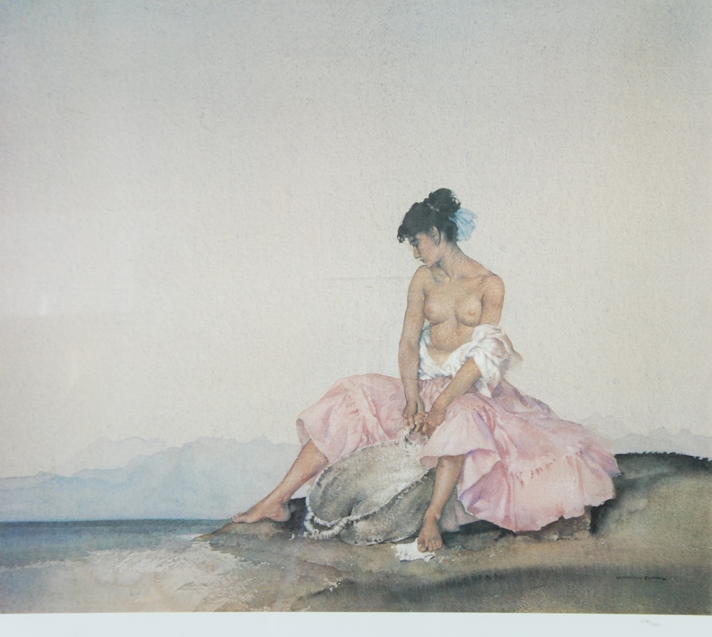 AFTER SIR WILLIAM RUSSELL FLINT LIMITED EDITION COLOUR PRINT `Adriane` (458/850) 19 1/4" x 22 1/