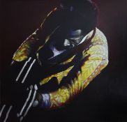 ? David Oxtoby (born 1938) British, ?Chuck Berry?, aquatec on canvas. Signed, inscribed verso.