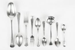 A collection of assorted sets of Victorian silver flatware, comprising: 6 x Old English pattern