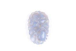 A Chinese lavender jade pendant, formed as carved and pierced flowers, 3.5 x 2.25cm  Good