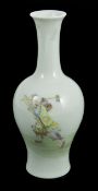 A late 19th/early 20th century Chinese porcelain vase, the bulbous body with slender flared neck