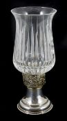 An Elizabeth II silver and cut glass limited edition York Minster candle lamp, hallmarked London