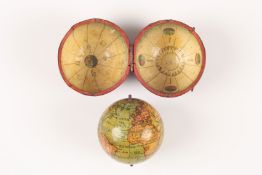 A fine and rare Newton?s pocket 2-inch globe, printed inscription for Newton?s New Terrestrial