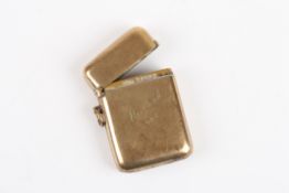 A 9ct gold vesta case, hallmarked Chester 1906, with engraved inscription ?Mizpah 1907?, maker: