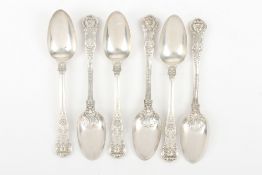 A quantity of 19th century silver dessert spoons, the majority of spoons hallmarked for London