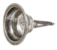 A silver wine funnel, hallmark for London 1799/1800, 13cm long, 3.27 ozt  Slight damage to end of