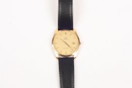 An Omega Seamaster 9ct gold cased gentleman?s wrist watch, the gilded dial with baton numerals and