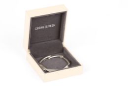 A Georg Jensen Danish silver bracelet, each link formed as a simple chevron, with hook type clasp.