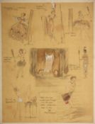? Alistair K. Macdonald (1880-1948) British, Different dress styles, pen and body colour on paper