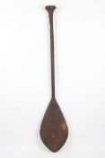 Polynesian art: An Austral Islands wooden ceremonial paddle, early 1800s, with leaf-shaped blade