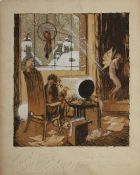 ? Alistair K. Macdonald (1880-1948) British, A drawing titled ?Trials of a Press Artist Finishing