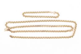 A Victorian style 9ct gold belcher link necklace and matching bracelet, 75g  In good overall