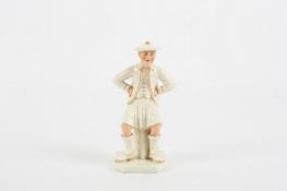 A Royal Worcester porcelain figure of a seated Scotsman, circa 1882, modelled by James Hadley,