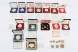 A collection of silver and white metal collectors souvenir coins, from Trinidad and Tobago, The Cook