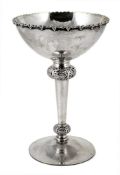 A large Irish Arts & Craft silver presentation cup or goblet, hallmarked Dublin circa 1905, with