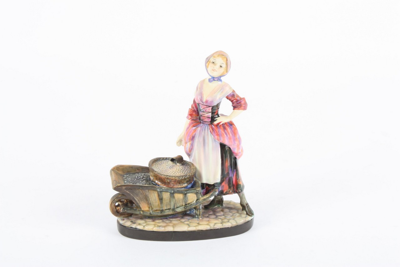A Royal Doulton figure, Molly Malone, HN1466, designed by L. Harradine, issued 1934-38. Hairline