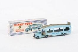 A Dinky 982 Pullman Car Transporter, with blue cab and back, with original inner packaging and box