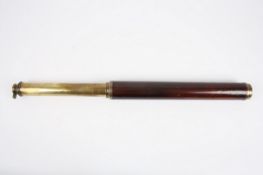 A day or night brass and mahogany single draw refracting telescope by Spencer, Browning and Rust,