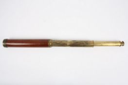 A day or night brass and mahogany two draw telescope, 1826-1840, signed on the first draw G.