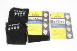 Three pairs of Beatles textured stockings, one contained within original packaging, one within