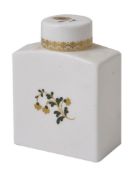 A Modern Royal Worcester flask shaped miniature tea caddy, pattern number 3847, with green and