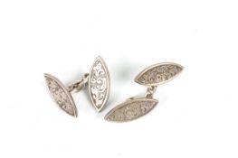 A pair of silver Charles Horner cufflinks, hallmarked Chester 1895, chased with foliage In good