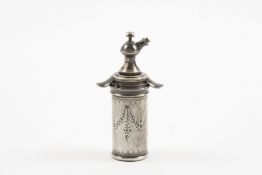 An early 20th century novelty silver atomiser perfume bottle with London import mark for 1913, in