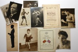 An interesting collection of boxing ephemera mainly 1930s signed black and white photographs of Jack