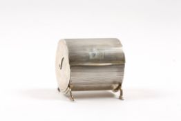 A Samson & Morden engine turned silver revolving cigarette box hallmarked London 1908, of drum form,