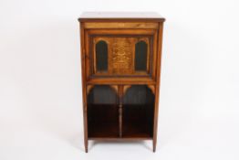 Another similar Edwardian rosewood inlaid cabinet with cabinet inlaid with floral motif and