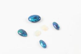 A collection of six assorted loose opals including three doublets, all of various sizes. Good
