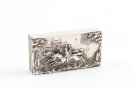 An Edwardian William Neale silver novelty horse racing vesta case hallmarked Chester 1905, decorated
