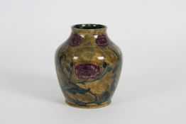 A Hancock & Sons Morris Ware vase designed by George Cartlidge tubelined decoration with flowers and