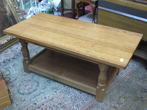 ROBERT THOMPSON MOUSEMAN LIGHT OAK RECTANGULAR COFFEE TABLE