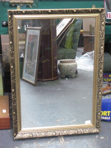 GILDED WALL MIRROR, APPROXIMATELY 75cm x 49cm