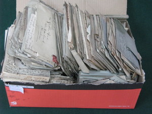 BOX CONTAINING VARIOUS HANDWRITTEN LETTERS RELATING TO THE CAREER OF CAPTAIN TED CURTIS, NELSON
