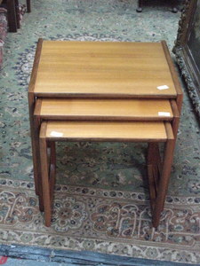 G-PLAN STYLE TEAK NEST OF THREE TABLES