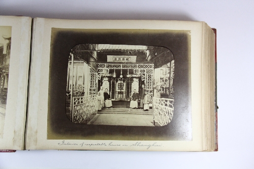 A rare early 20th century photograph album of a tour from Japan back to the UK containing