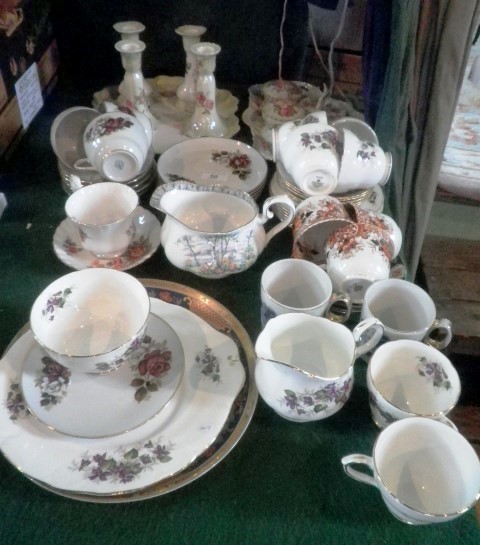 Two early/mid-20th century Continental porcelain dressing table sets, together with a small